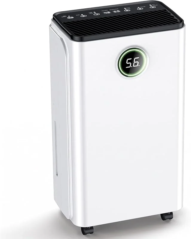 Luftentfeuchter, Auto Entfeuchtung, Raumentfeuchter Elektrisch 25m², 122m³, Luftentfeuchter mit LED Display und Wasserbehälter-Vollanzeige, Gegen Feuchtigkeit, Filter, Timer, 10 J. Gar — Luftbefeuchter