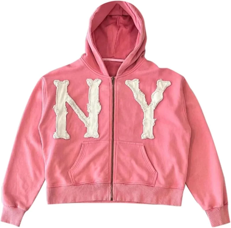 Kapuzenjacke Full Face Zipper Hoodie Retro Star Letter Print Jacke Y2k Übergroße Kapuzenpullover Zip Hoodie Herren, Vintage Monogram Print Harajuku Oversized Y2k Jacke Hoodie Basic — Heizkleidung