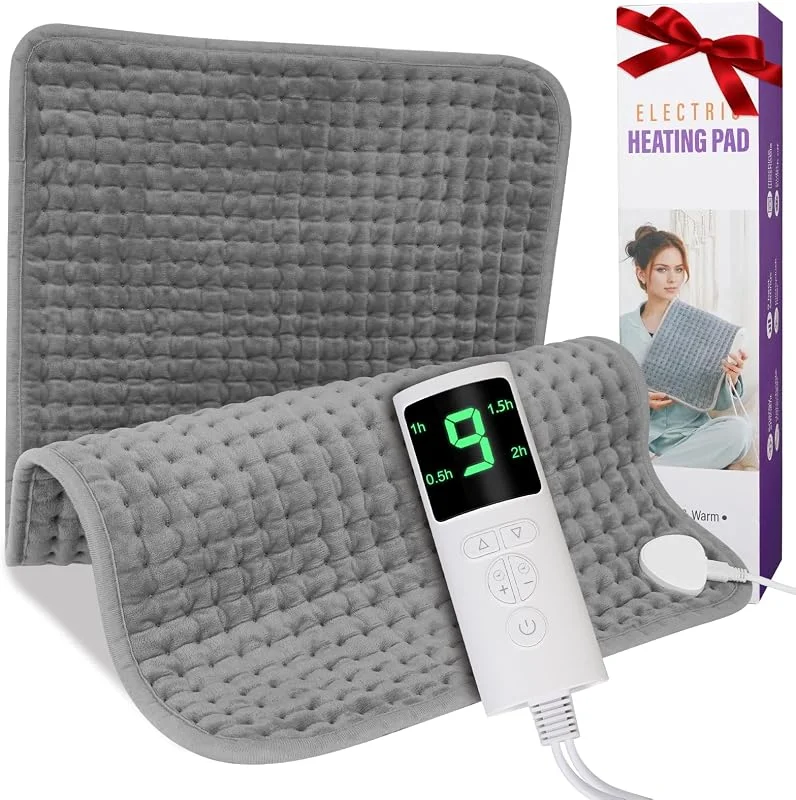 Heizkissen mit Abschaltautomatik, 44x84cm Wärmekissen mit 9 Temperaturstufen und 4 Timing-Einstellung, Heating Pad mit Digitaler Fernbedienung, Für Rücken Lende Bauch Bein, Maschinenwaschbar — Heizkleidung