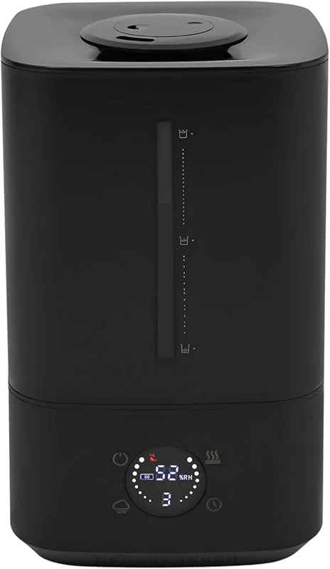 Top-Fill Luftbefeuchter 6L, Humidifier mit 360°Drehbare Düse, Spülmaschinenfest Vernebler, Schlafmodus, integrierter Timer, Aroma Diffuser für Schlafzimmer Kinderzimmer Pflanzen Baby (Schwarz)