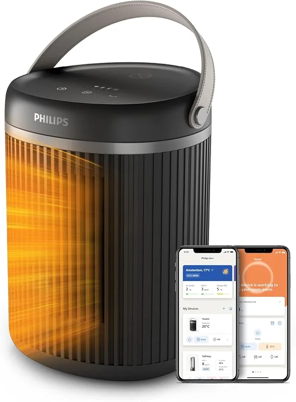 Philips Tisch-Heizlüfter Smart 3000 Serie, Dunkelgrau, 2.000 Watt — Heizung Warmepumpe
