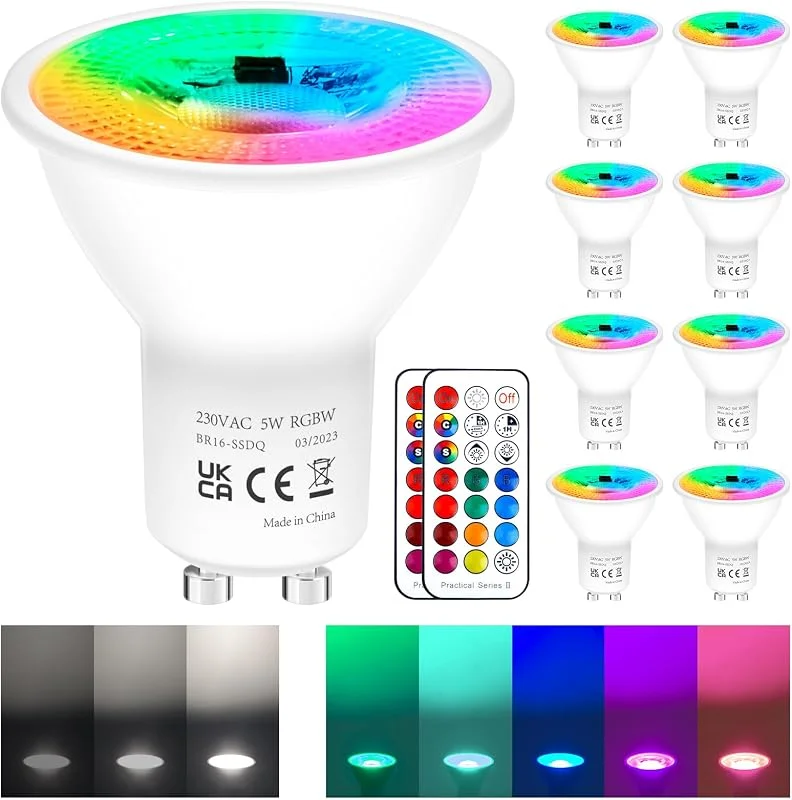 REYLAX GU10 LED RGB Dimmbar mit Fernbedienung, Lampen Leuchtmittel GU10 — Heizung Warmepumpe