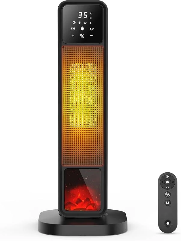 2000W PTC Keramik Heizlüfter, Heizstrahler ECO Energiesparend Leise, Elektrische Heizung mit Fernbedienung, 4 Lüfterstufen, Touch-Bedienfeld, Kipp & Überhitzungsschutz — Heizung Warmepumpe