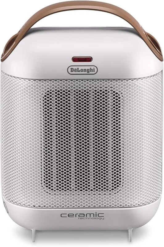 De'Longhi Capsule HFX30C18.IW Keramikheizer – Mobiler Heizlüfter mit 1.800 W, 2 Heizstufen, Anti-Frost-Funktion, für Räume bis 55 m³, Weiß — Heizung Warmepumpe