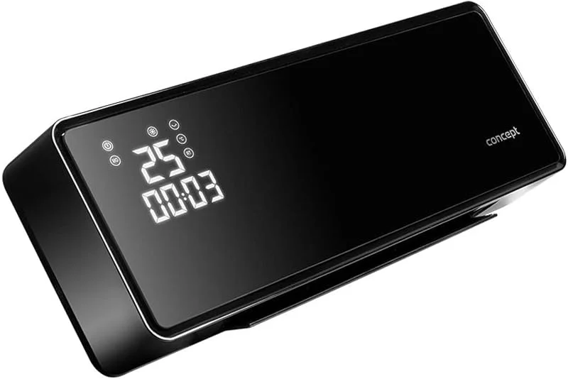 Concept QH4001 Keramik Wandheizung mit Fernbedienung LED-Display Keramik-Wandheizlüfter Timer Lüfterfunktion Oszillation 2000W bis zu 20 m2 Schwarz (Schwarz) — Heizung Warmepumpe