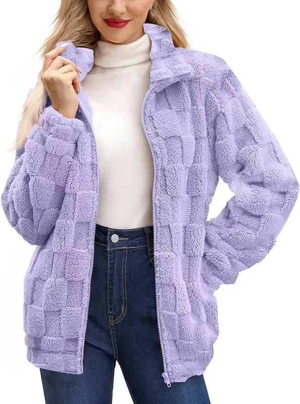 HOOUDO Damen Sweatjacke Kapuzenpullover Zip Hoodie Jacke Mit Kapuze Warmer Damenmantel Durchgehendem Reißverschluss, Weiche, Warme Fleecejacke Walkjacke Wolle Oversized Sweatshirt Baumwoll Beige — Heizkleidung