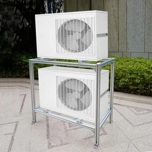 Dieser Bodenständer aus Aluminiumlegierung eignet Sich für Split-Klimaanlagen und Wärmepumpen. Er verfügt über einen Stützrahmen, ist höhenverstellbar und einfach zu montieren und somit idea — Heizung Warmepumpe