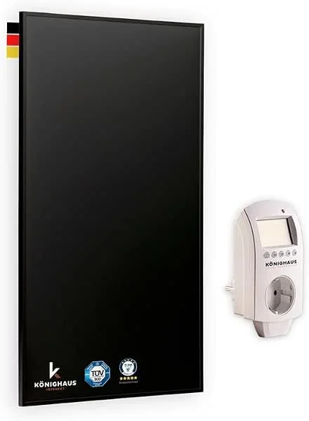 Könighaus Infrarotheizung Black Edition - 800 Watt - Smart App — Heizung Warmepumpe
