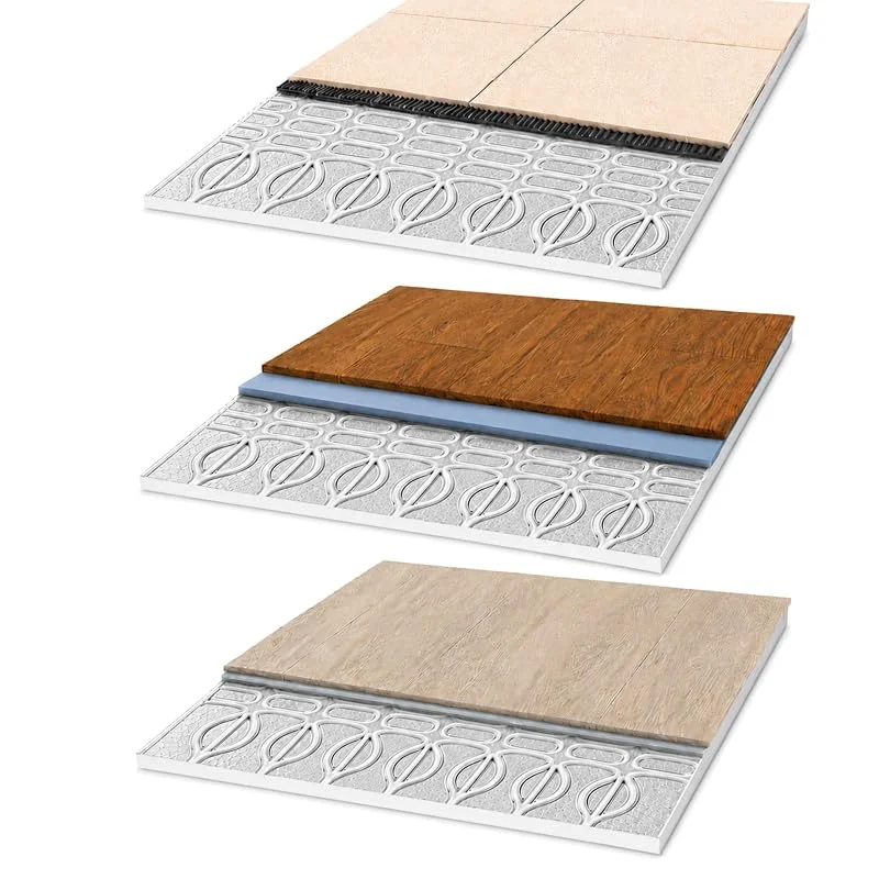 Fußbodenheizung Trockensystem 0, 72 m² – XPS 500 Trockenbausystem mit Alu-Wärmeleitfolie, ohne Estrich, direkt belegbar für Parkett, Laminat & Fliesen, 16 mm Rohr (1200x600x20mm) — Heizung Warmepumpe