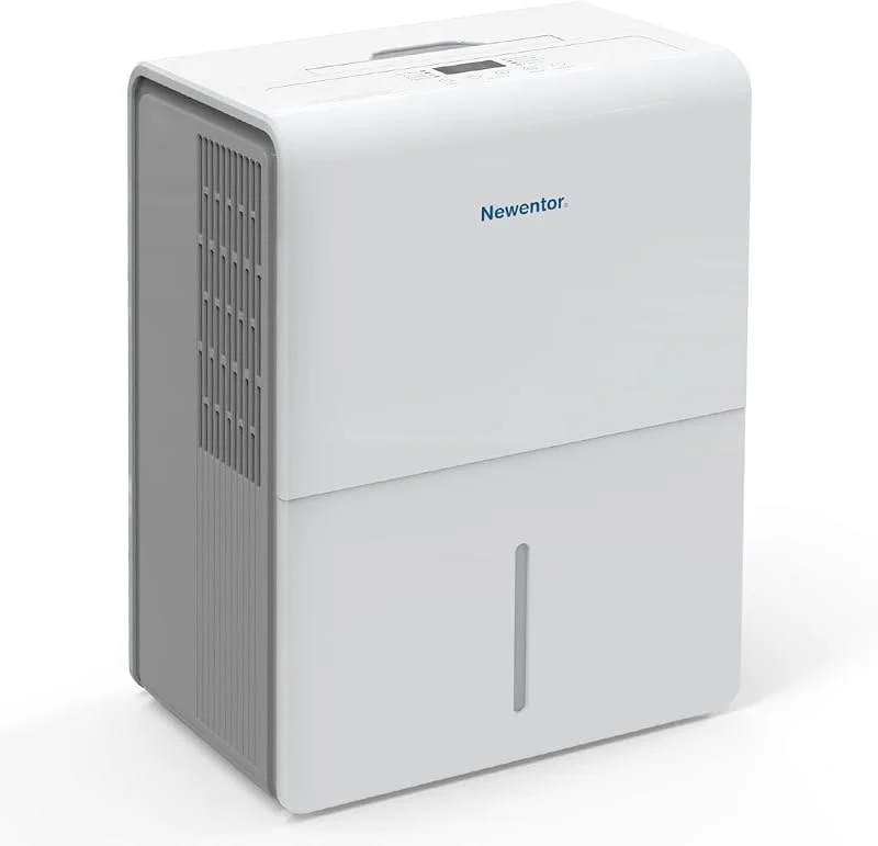 Newentor Luftentfeuchter 25L, 24h, Für 215m³, 80m² Räume - 3 fache Geräuschreduktion - 290W Stromsparender Chip - 10 J. Gar. - Für Keller, Bad - Mit 1M Ablaufschlauch &Abnehmbarem Filter, Timer — Luftbefeuchter