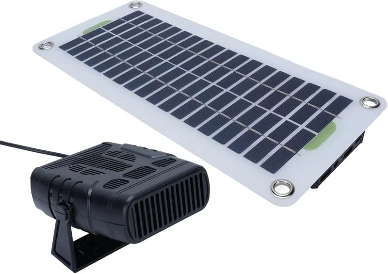 Diyeeni Solarbetriebene Heizung, 30 W Solar-Hühnerstallheizung, fortschrittliche Temperaturregelung, tragbares einzelnes Solarpanel mit Heizlüfter für Gewächshaus, Haustierhaus — Heizung Warmepumpe