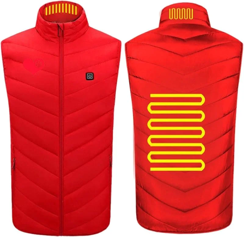 Battnot Heizweste Herren, Beheizte Weste, Wärmeweste Beheizbare Weste USB Lade Heizweste Unisex Wärmende Beheizte Weste mit 3 Einstellbar Temperatur, Beheizbare Jacke Winterweste mit Heizung — Heizkleidung