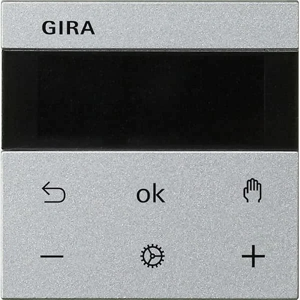 Gira 539326 System 3000 Raumtemperaturregler Display, System 55, Farbe Alu — Heizung Warmepumpe