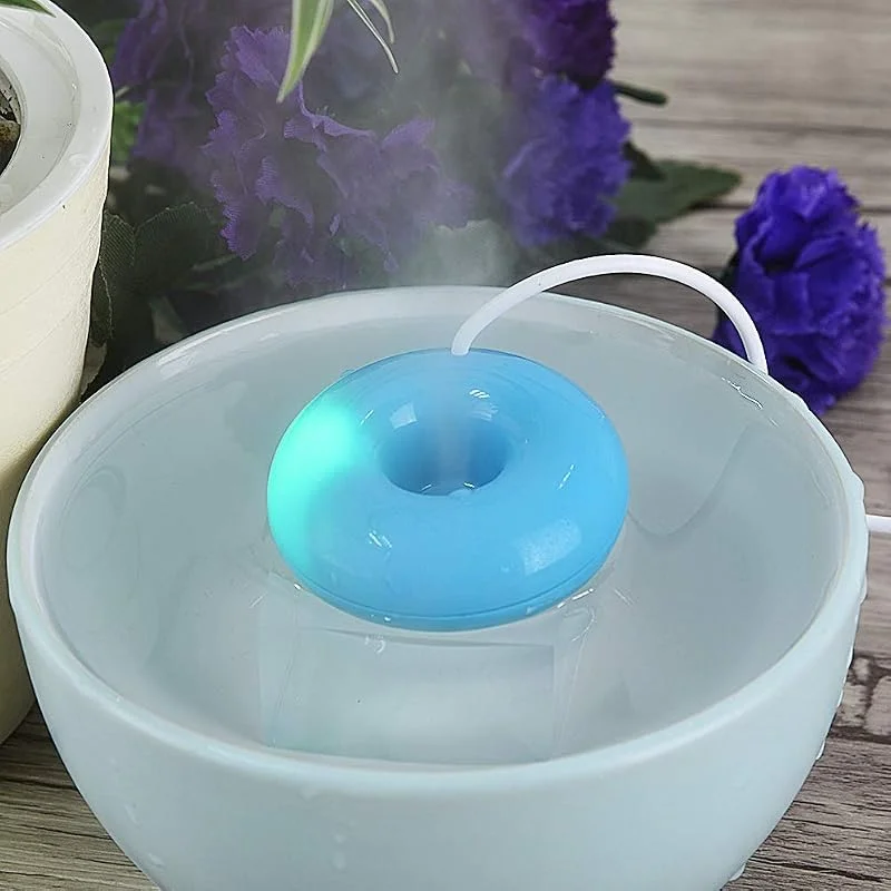 SIXRUN Tragbarer -USB-Luftbefeuchter in Donutform, Kompaktes Zerstäubungsspray für Zuhause, Auto und Büro, Ideal für Reisen und Schlafsäle (BLUE)
