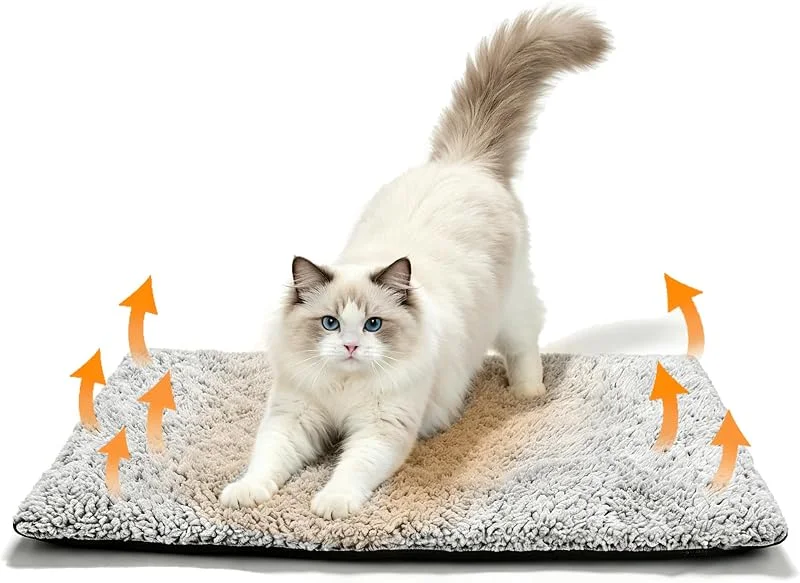 Selbstheizende Katzendecke 70x50cm, Wärmedecke Katze Grau — Heizung Warmepumpe