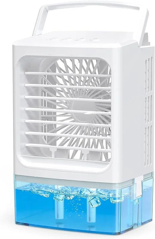 Mini Klimaanlage Ventilator 4-in-1, Luftkühler mit Befeuchter & LED Licht — Luftbefeuchter