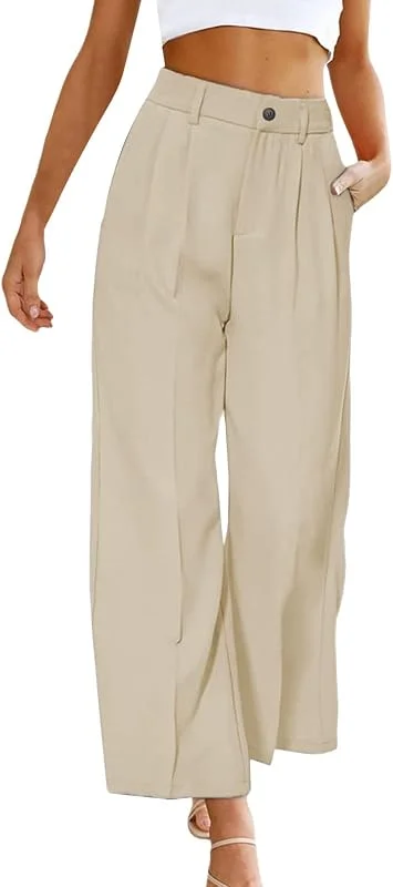 Generisch Arbeitshose Damen weite Hose mit Taschen Stretch Weites Bein Lange Hosen Hohe Taille Bequeme Baggy Hose Palazzo Elegant Casual Hosen — Heizkleidung