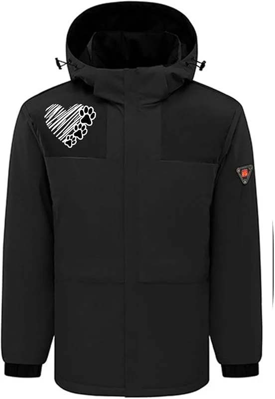 KQIVAM Beheizbarer Jacke mit 4 Heizzonen Wasserdicht Winddicht Regendicht Schneeschutz warm Softshell Winterjacke Beheizbare Langärmeliges Winterjacke für Joggen, Skifahren, Radfahren — Heizkleidung