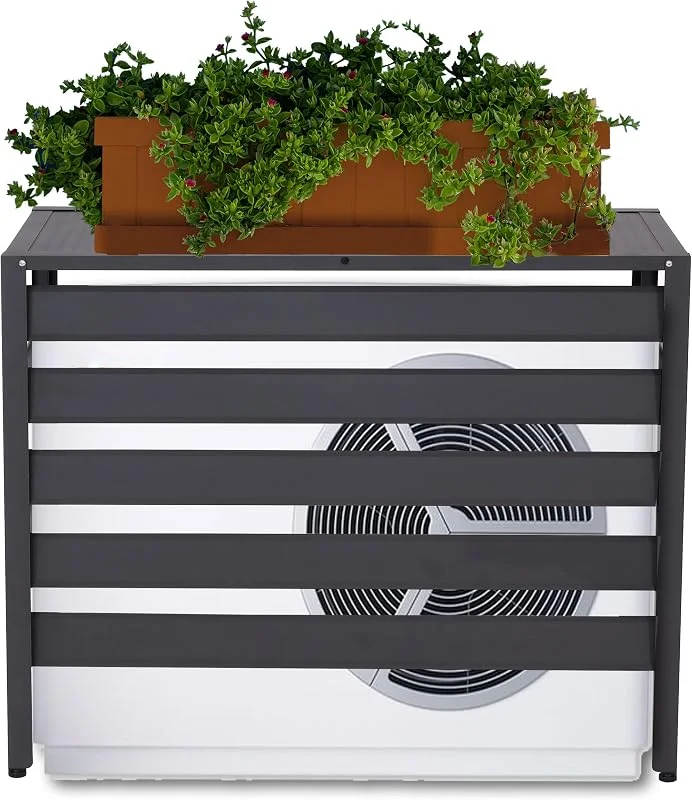Mendler Alu Verkleidung für Klimaanlage, Wärmepumpe HWC-K59 Metall - grau — Heizung Warmepumpe