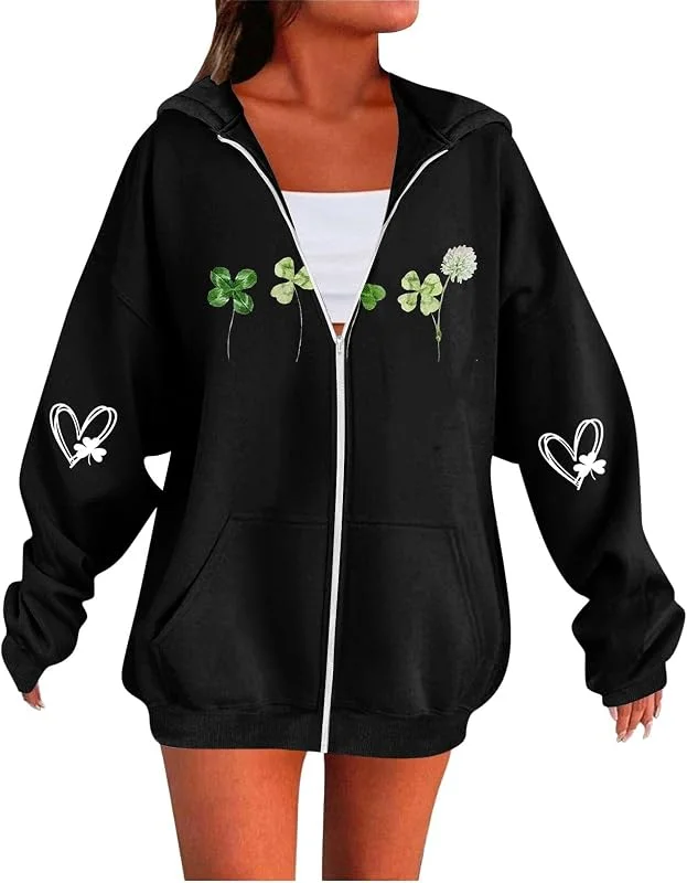 HOOUDO Damen Sweatjacke Hoodie Sweatshirt Pullover Zipper Jacke Einfarbig, Modisch, Lässig, Mit Und Reißverschluss, Inklusive Hut Cord Grüne Winterjacke 3, 4 Arm Felljacke Tshirt Große Größen — Heizkleidung