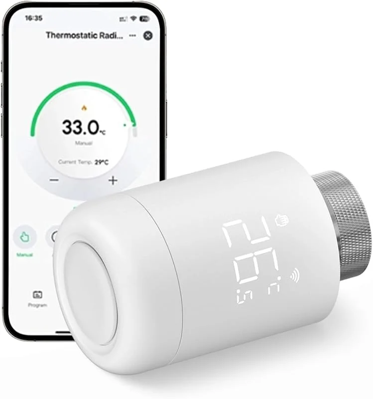 Smartes Heizkörperthermostat, Thermostat-Heizkörperventil, mit programmierbarer Heizungssteuerung, kompatibel mit Sprachsteuerung (1 Stück) — Heizung Warmepumpe