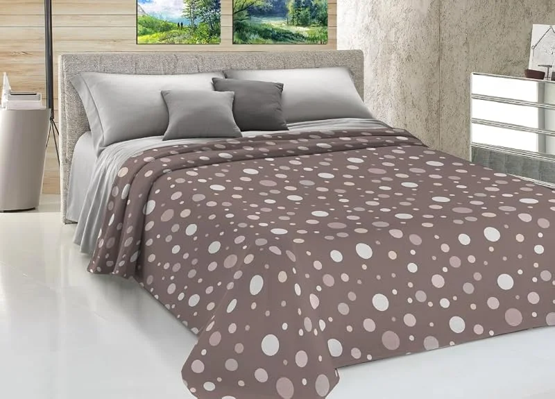 BIANCHERIAWEB Tagesdecke Piqué Frühling Sommer 100% Baumwolle Sofia Design La Palla Doppelbett Taupe — Heizung Warmepumpe