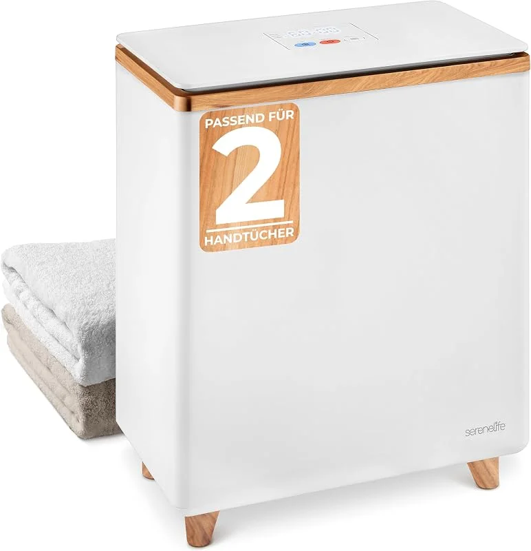 SereneLife Handtuchwärmer Eimer 20L Elektrisch Stehend Natur– Handtuchtrockner mit Timer, ideal für Badetücher und Bademäntel, Spa — Heizung Warmepumpe