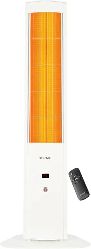 THOR S70 Infrarot Heizstrahler Terrasse mit Standfuß, 2300 W Standheizstrahler IP65, 5 Stufen, Timer & Fernbedienung, Terrassenheizer (Wolkenweiß ohne Haube, 2300 Watt) — Heizung Warmepumpe