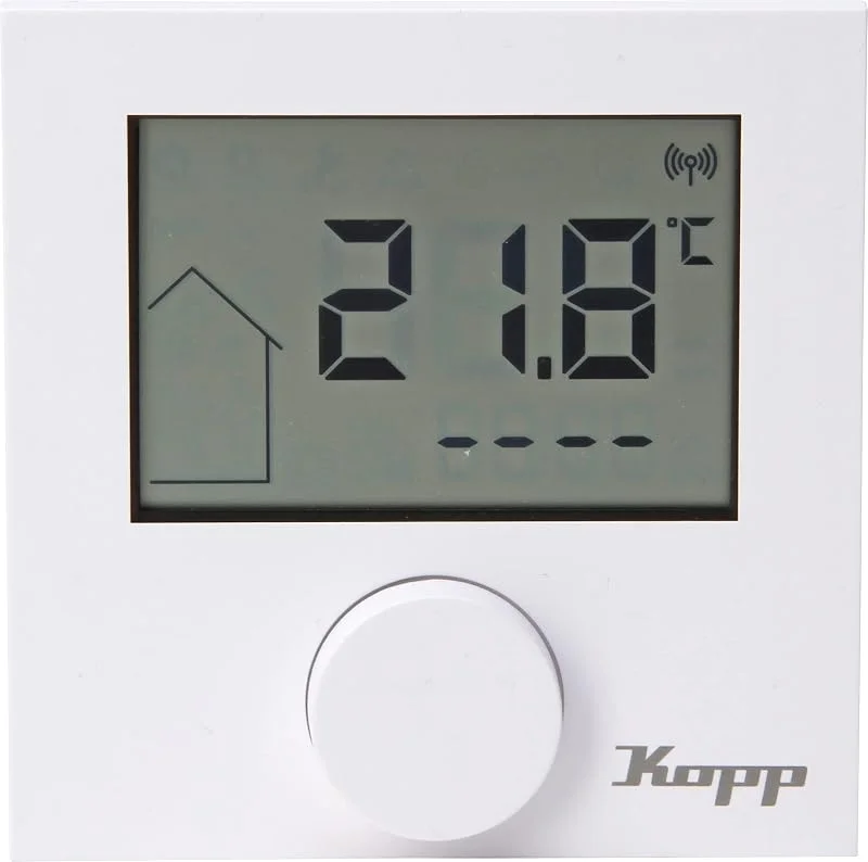 Kopp Digitales Funk-Raumthermostat für Fußbodenheizung, Farbe: reinweiß, 4er Pack, 831003054 — Heizung Warmepumpe