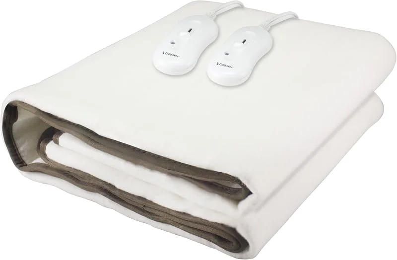 BEPER P203TFO110 Doppelter Bettwärmer 160x140 cm, Soft Touch, waschbar, 120W, wählbare Temperaturen, Überhitzungsschutz — Heizung Warmepumpe