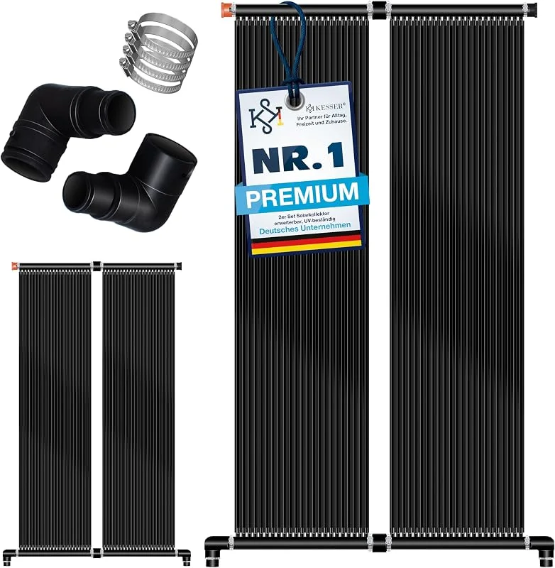 KESSER® Solarkollektor Poolheizung 600x140 cm, Pool Zubehör, Wärmepumpe Pool, Solar Poolheizer für Pools bis 48.000L, Pool Solarheizung erweiterbar, UV-beständiger Kunststoff, Schwimmbad Solarheizung — Heizung Warmepumpe