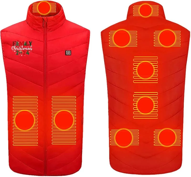 2024 Beheizbare Weste Heizweste Herren Damen mit 9 Zonen Heizung 3 Temperaturregler Beheizte Weste (Ohne Powerbank) Beheizbare Jacke Heizweste USB Eletriksche Heizweste Outdoor Motorrad Skifahren — Heizkleidung