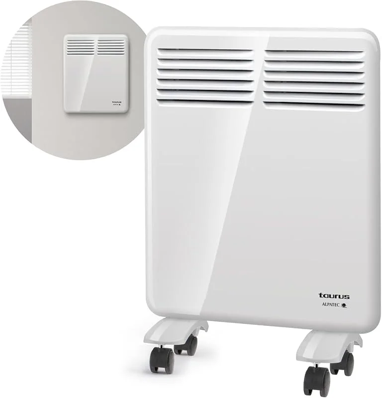 Taurus CHTA 500 – Elektrischer Konvektor 500 W, IP24 für den Einsatz im Badezimmer, Wandhalterung, Digitaldisplay, programmierbar, Überhitzungsschutz, Sensor "offenes Fenster", Weiß — Heizung Warmepumpe