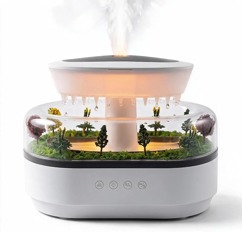Regentropfen Luftbefeuchter 250 ml, Aroma Diffuser, 7 LED-Lichtmodi