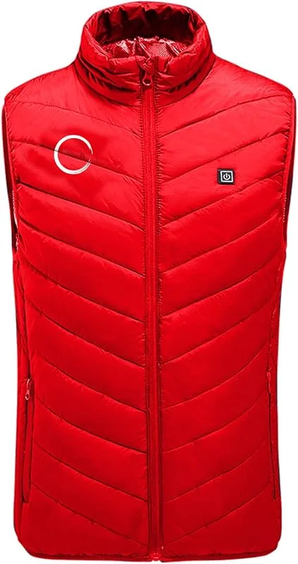 KQIVAM Beheizbare Weste fur Herren Damen mit Drucken, 9 Zonen Beheizbare Warme Dicke Winterjacke, Beheizte Weich Bequem Jacke Mit Taschen, Winddichte Beheizte Jacke Heizjacke Weich Bequem — Heizkleidung