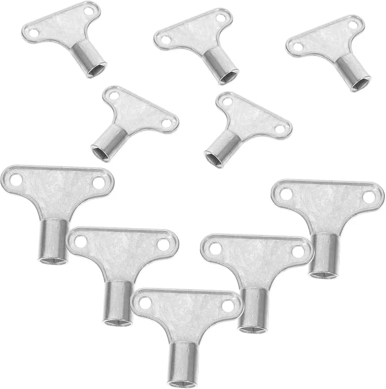 OUNONA Heizkörper Entlüftungsschlüssel mit Benutzerfreundlichem Design 5x5mm Quadratischer Zapfenschlüssel aus Zinklegierung 10 Stück zur Verbesserung der Heizleistung — Heizung Warmepumpe