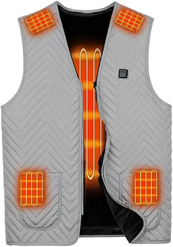 Battnot Heizweste Beheizbare Weste Herren Damen Beheizte Weste Jacke Elektrische Heheizte Kleidung mit 7 Heizzone 3 einstellbare Wärmestufe Warme Heizweste für Outdoor Camping Skifahren, Angeln, Jagen — Heizkleidung