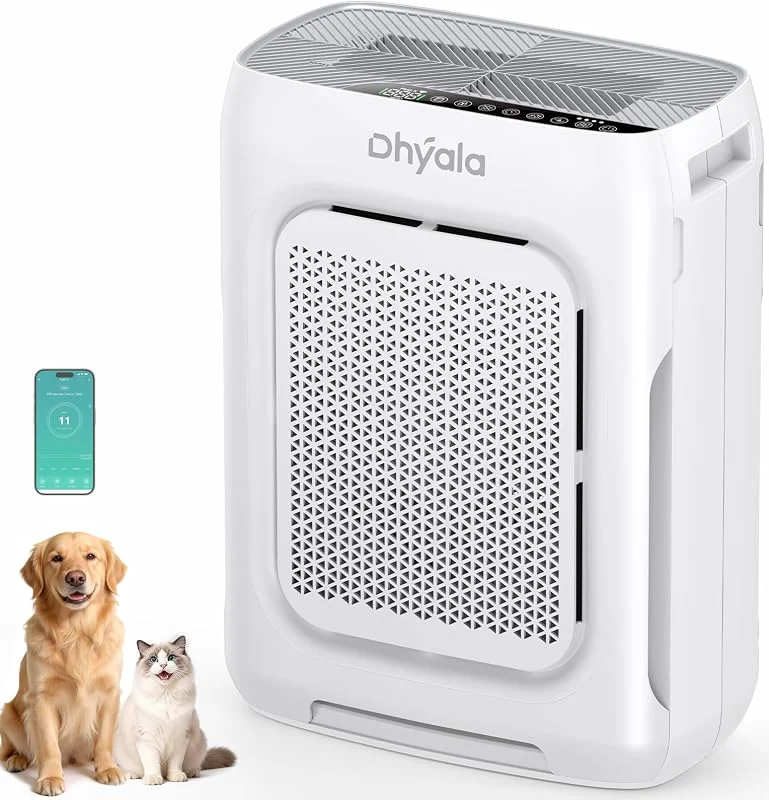 Luftreiniger Allergiker Air Purifier HEPA Luftfilter mit waschbarem Doppelfilter, CADR 450m³, h, Smart WiFi, 20dB Schlafmodus, AQI Anzeige, Aroma, Timer, gegen Staub Pollen, Haustiere & Raucher — Luftbefeuchter