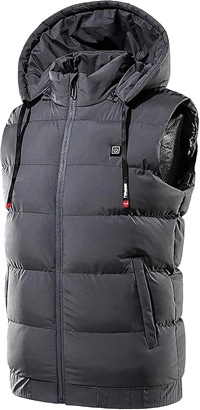 Heizweste Herren Beheizbare Weste Beheizbare Jacke Wasserdicht Winddicht Warm Softshell Winterjacke Unisex Winter Neun Zonen Elektrische Heizung Weste mit Kapuze Heizung Kleidung Warme Ski Heizweste — Heizkleidung
