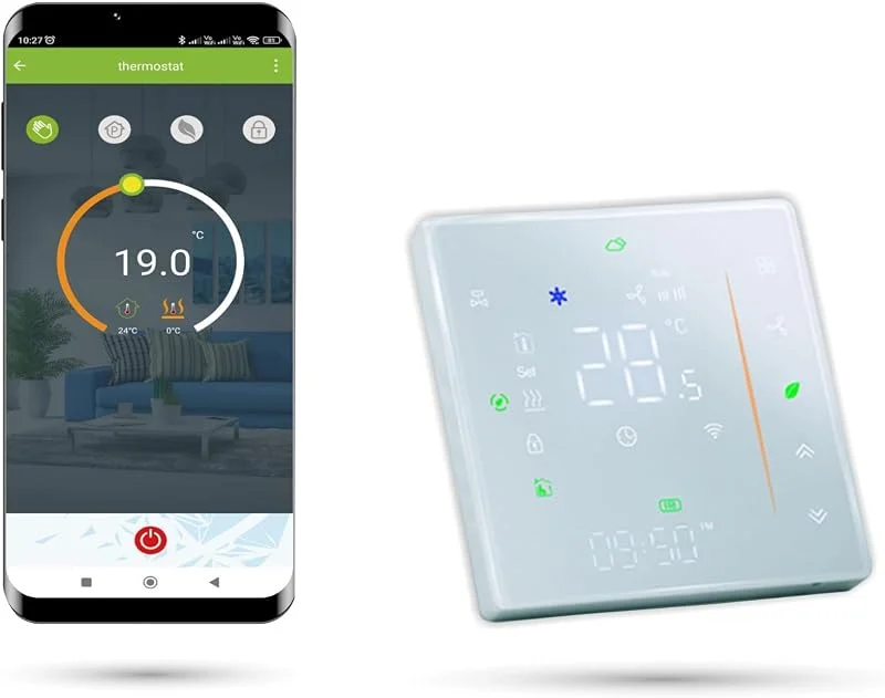 Automat-on WiFi Thermostat Fussbodenheizung, Raumthermostat Fußbodenheizung für Elektrische Fußbodenheizung, Steuerung Wandthermostat Fußbodenheizung mit Tuya, SmartLife und Alexa, Google Home — Heizung Warmepumpe