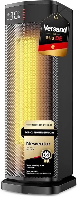 Heizlüfter Energiesparend 2000W, PTC Keramik Heizlüfter, Schwarz — Heizung Warmepumpe