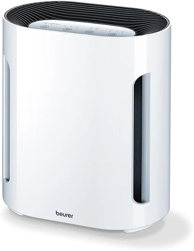 Beurer LR 210 Luftreiniger, mit HEPA-Filter H13, filtert Hausstaub, Tierhaare, Gerüche sowie diverse Bakterien und Viren, mit Timer und Nachtmodus, für Räume bis 26m², Weiß — Luftbefeuchter