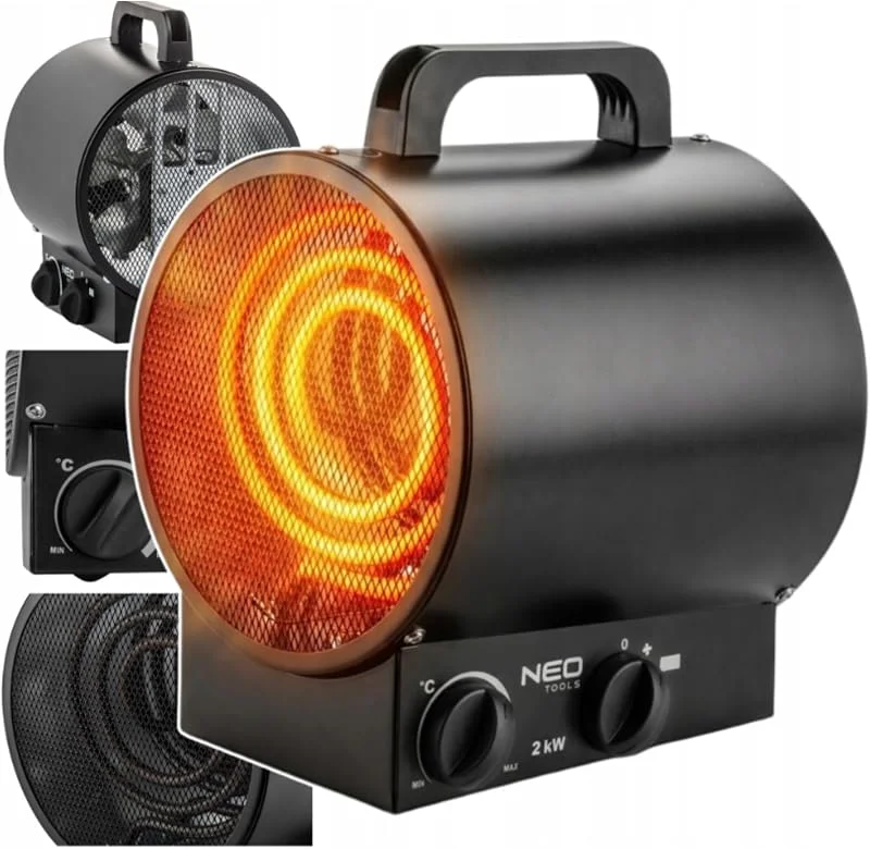 NEO TOOLS Elektroheizgebläse 2 kW mit Thermostat und Überhitzungsschutz — Heizung Warmepumpe