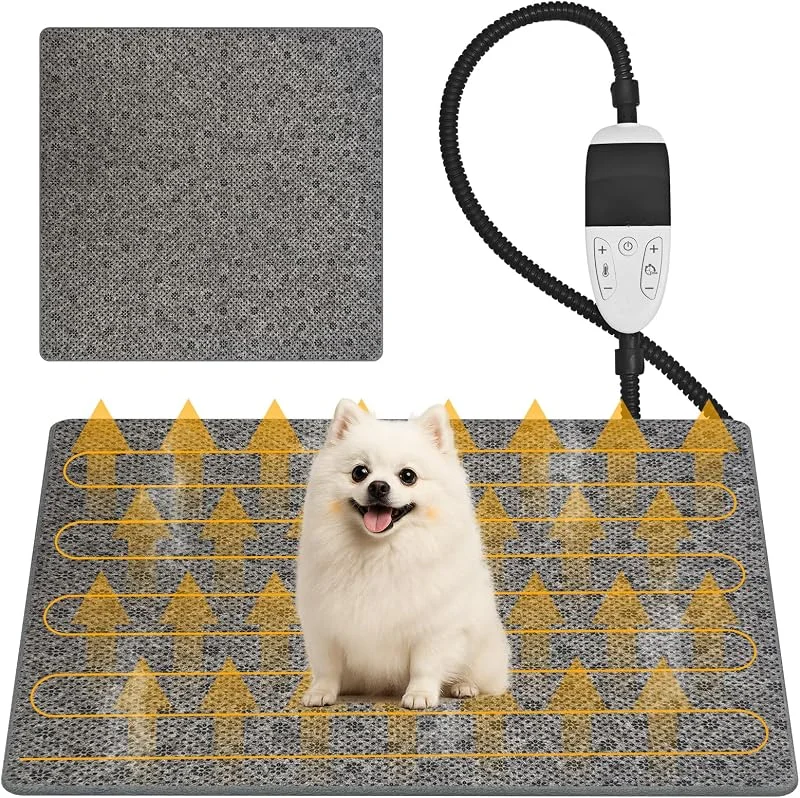 CACSPS Heizkissen für Haustiere – Heizmatte für Katzen und Hunde mit Temperaturregelung und automatischer Abschaltung (45 x 45cm) — Heizung Warmepumpe
