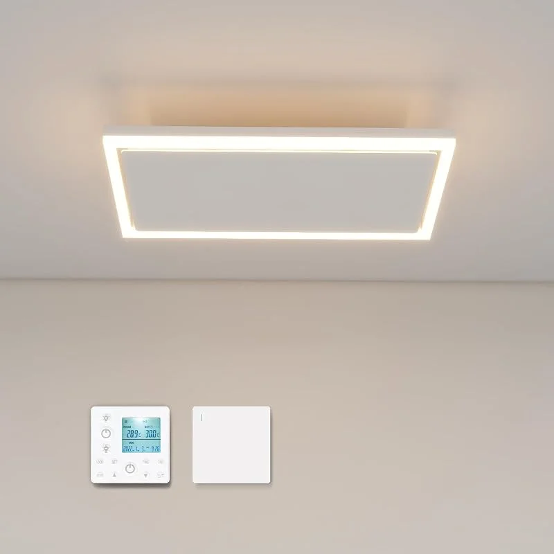 Infrarotheizung Deckenmontage 790 Watt, Infrarot Deckenheizung mit LED Licht Beleuchtung, Deckenheizstrahler mit Thermostat Fernbedienung, Elektroheizung Heizplatte Heizpaneel Heizkörper — Heizung Warmepumpe