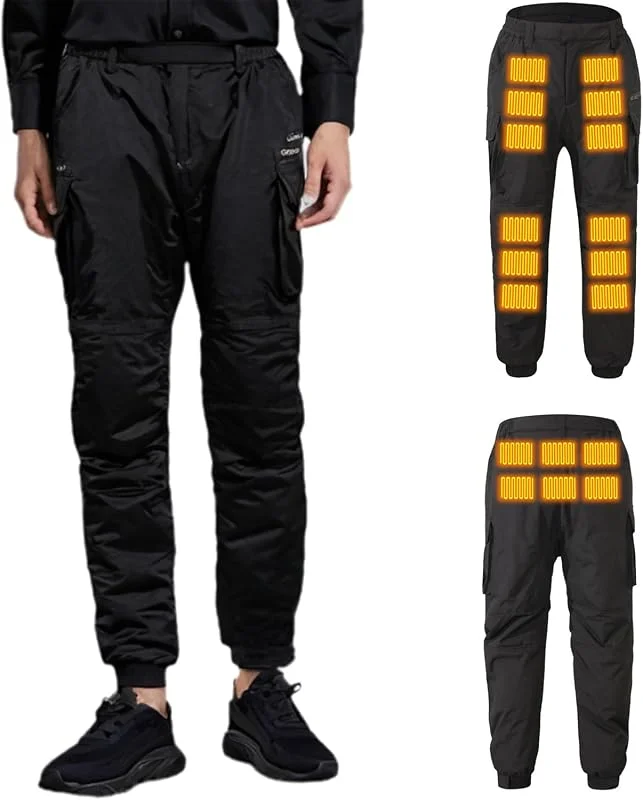 Beheizte Hose Sporthose für Männer Frauen Beheizbare Hose Jogginghose Elektrisch USB 8 Zonen Heizung Skihose Sweatpants Winter Warme für Wandern Angeln Walking Camping Laufen — Heizkleidung