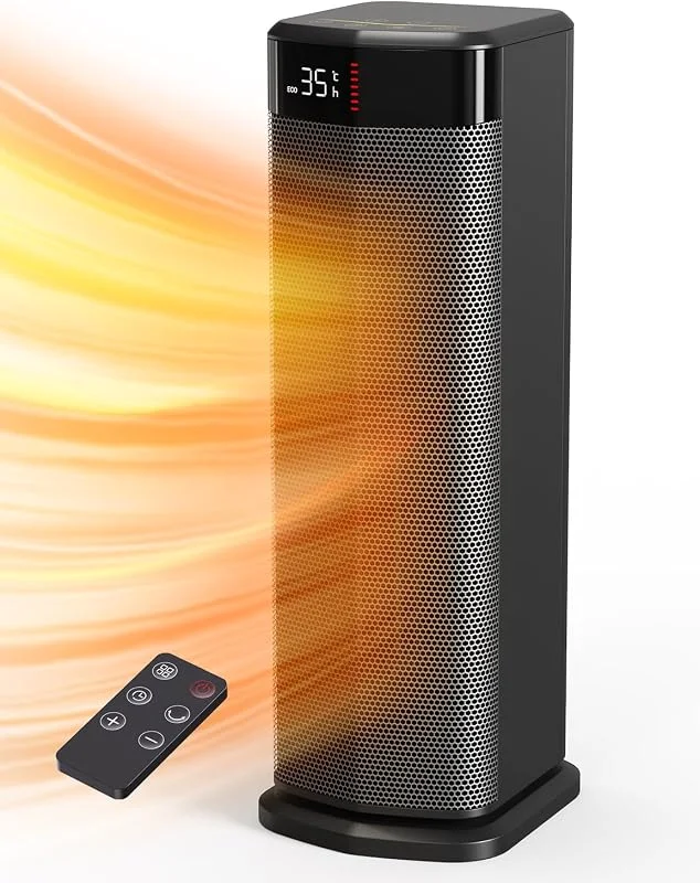 QEXREED Heizlüfter, 2000W PTC Heizlüfter Energiesparend, 4 Modi, ECO-Modu — Heizung Warmepumpe