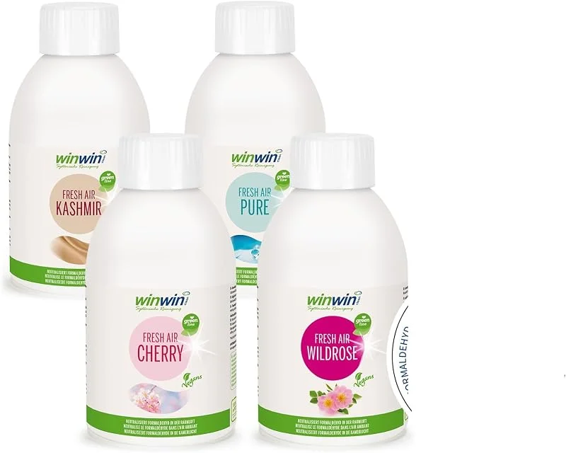 winwinCLEAN® 4 x 250ml Veganes Raumluftdeo I Luftreinigungs-Konzentrat — Luftbefeuchter