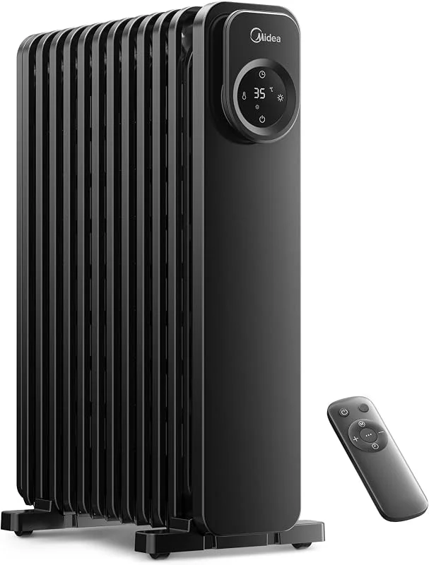 Midea NY2311-24UR Oelradiator, 2300W, mit Fernbedienung, LED-Touch, Schwarz — Heizung Warmepumpe