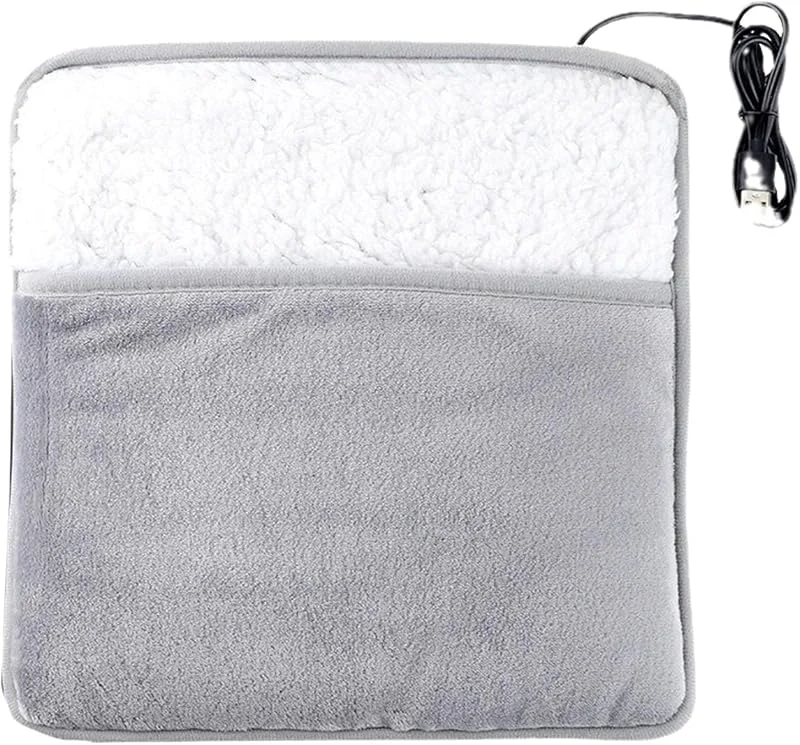 IMIKEYA Elektrischer Fußwärmer für Damen und Herren, rutschfest, schnell aufheizend, tragbar, mit USB-Kabel, für unter Schreibtisch, Bett, Büro oder Zuhause, 30 x 30 cm — Heizung Warmepumpe